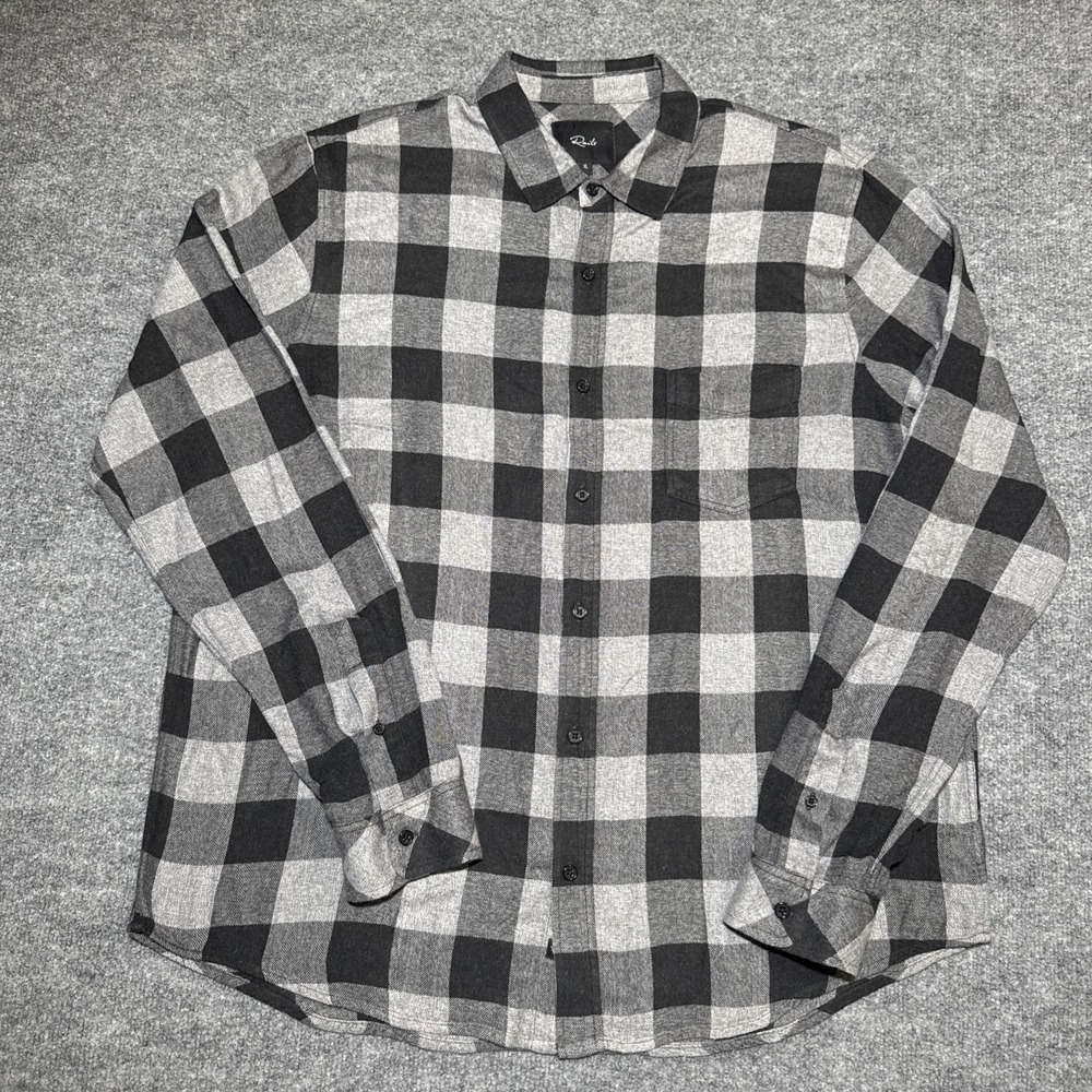 Rails Womens‎ Plaid Long Sleeves Button Down Shirt Black White Sz Extra Large XL